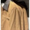 Classic Zara-Style Brown Utility Jacket with Contrast Collar